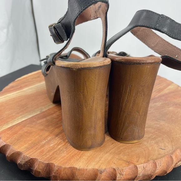 Anthropologie Musse Cloud 70s Style Chunky Heel Platform Sandals Naomie black 9 - Picture 4 of 10